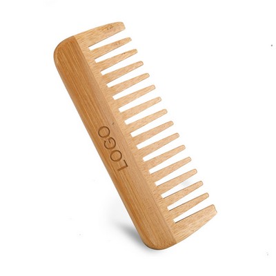 Wide-Tooth Bamboo Hair Detangling Comb