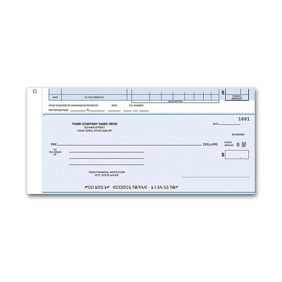 Payroll/General Disbursement Top Checks (1 Part)