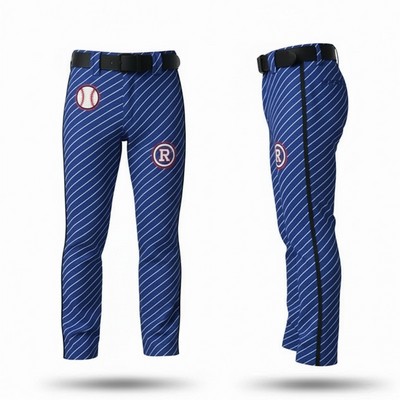 Men's Premium Silk Full Length Baseball Pants W/ Piping