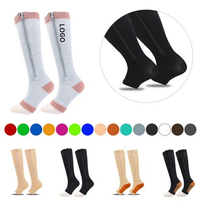 Toe Open Leg Support Stocking Footless Socks