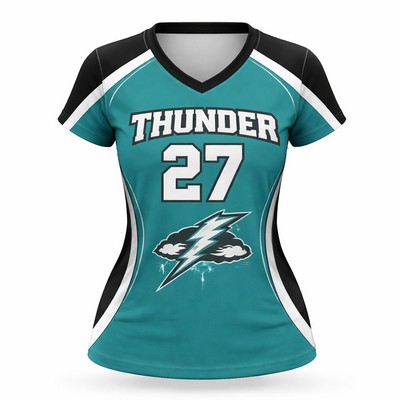 Women's Butterfly Mesh Football Jersey With Full Color 160G