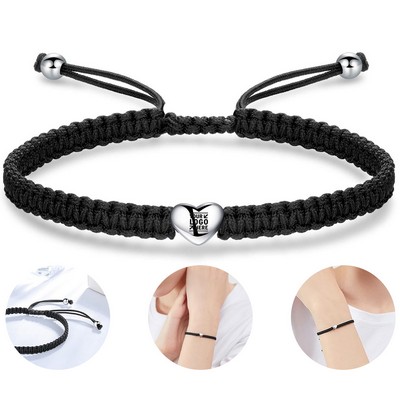 Elegant Heart Braided Bracelet