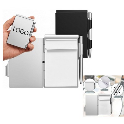 Metal Pocket Notebook With Pen And Refillable Paper