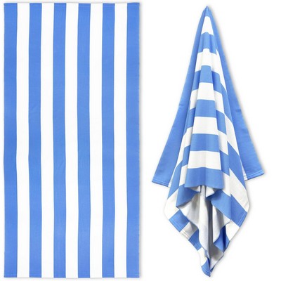 Minimalist Striped Microfiber Beach Towel Quick-Dry Digital Print Bath Towel Sand-Free Ultra-Soft