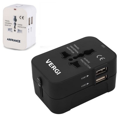 Universal 2 Port USB Travel Converter Adapter