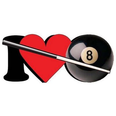 I Love Pool Magnet w/ Full Magnetic Back (4 Square Inch)