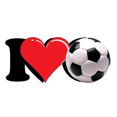 I Love Soccer Promotional Magnet w/ Strip Magnet (8 Square Inch)