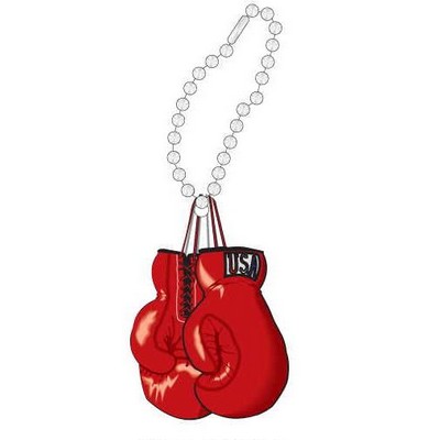 Boxing Glove Promotional Key Chain w/ Black Back (6 Square Inch)