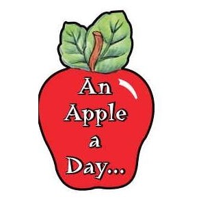 Apple w/ Slogan Executive Magnet w/ Full Magnetic Back (4 Square Inch)