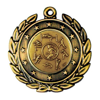 Stock Star Wreath 2" Medal- Track Female