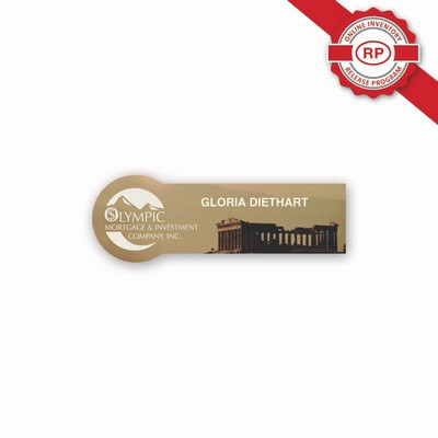 Laminated Name Badge (1.25"x3.625") Rectangle w/Round End