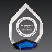 Blue Marquis Tear Drop Acrylic Award - 6" x 8"x 3/4"