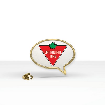 Express Lapel Pin Round Speech Bubble (1" x 0.875")