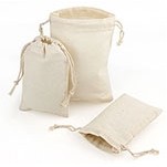 Natural Cotton Pull Drawstring Pouch (12"x16")