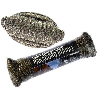 7 Strand Forest Camouflage Paracord w/550 LBS Pull Strength (100' x 5/32")