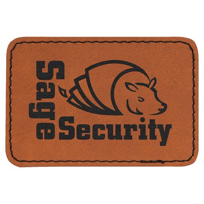 Rectangle Leatherette Patch with Adhesive