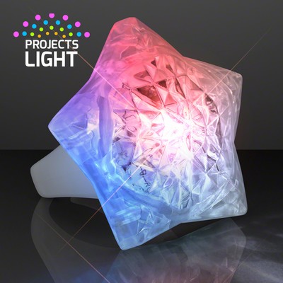 Red White Blue Crystal Star Light Ring - BLANK