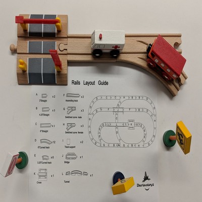 80 PC Ocean Train Set in Plastic Tub.