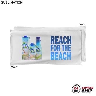 24 Hr Express Ship - Absorbent Microfiber Dri-Lite Terry White Pool Towel, Sublimated (20"x40")