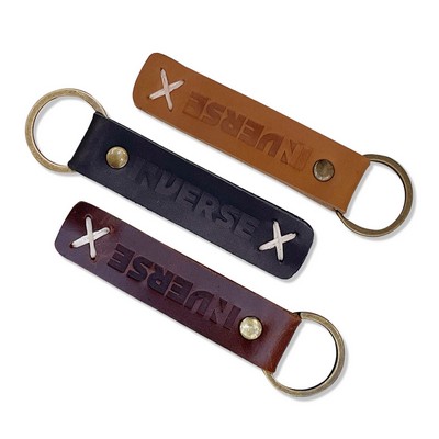 Leather Riveted Keychain (0.75" x 3.5")