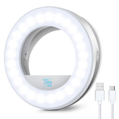 Mini 3-Mode Selfie Ring Light w/ABS Plastic