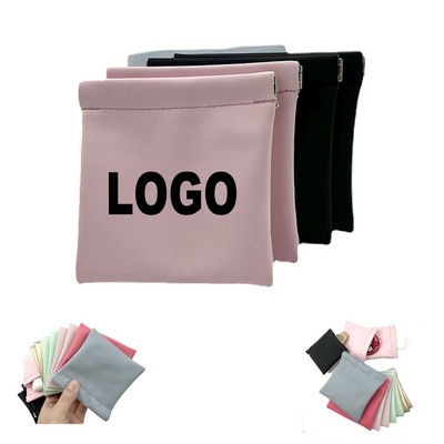 Automatic Closure Leather Pouch for Digital Earphones