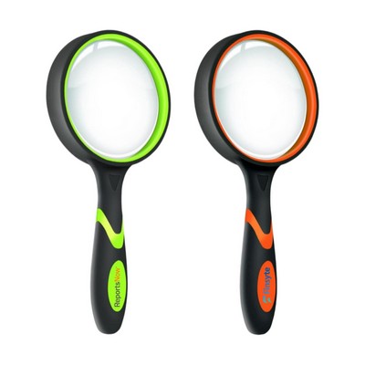 10X50mm Hand-Held Reading Magnifier with Non-Slip Rubber Grip