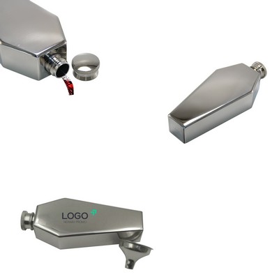 3.5 oz. Hexagon Stainless Steel Flask with Tightly Sealed Cap