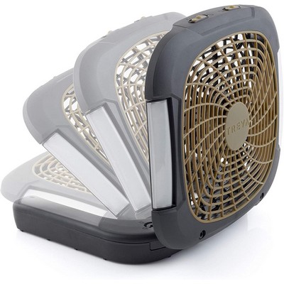 Treva 10-Inch Portable Desktop Air Circulation Battery Fan 2 Speed Compact Folding Tilt Design