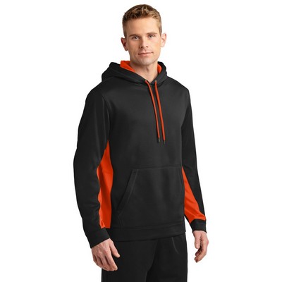 Sport-Tek Sport-Wick Fleece Colorblock Hooded Pullover.