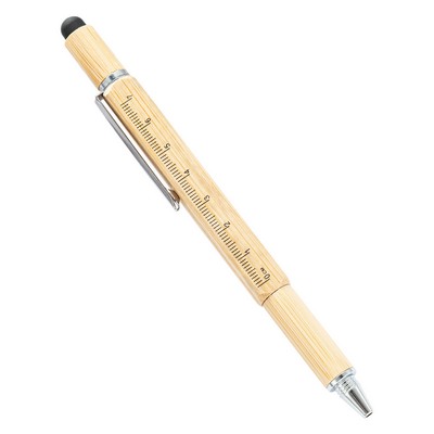 6-in-1 Bamboo Stylus Tool Pen 5.91" × 0.39" × 0.39"