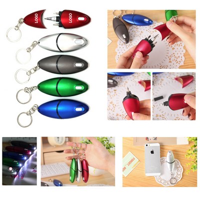 Multifunctional Screwdriver LED Lights Ballpoint Pen