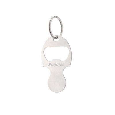 2" 1 Meta Shopping Trolley Coin Keychain Opener