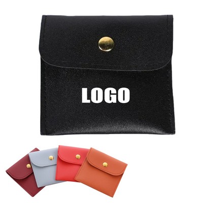Premium PU Leather Jewelry Storage Pouch With Snap