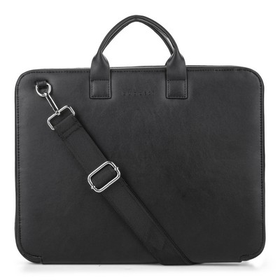 Bugatti Pure Collection Writing Case w/Setachable S/Strap Vegan Leather - Black