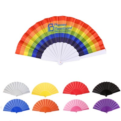 9" Compact LGBT Pride Plastic Handheld Fan