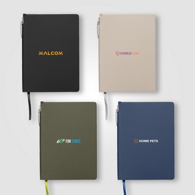 Malmö Recycled PU Extended Pen Loop Journal Pen Set - A5 - Full-Color Inkjet