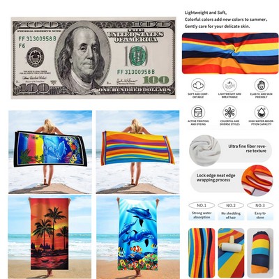 27.5" X 55" Sublimation Microfibre Beach Towel