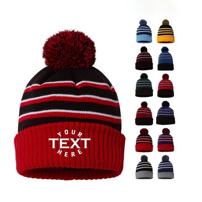 Pom Pom Knit Beanie Winter Hat