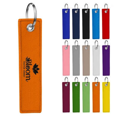 Double Sided Embroidered Keychain Key Tag