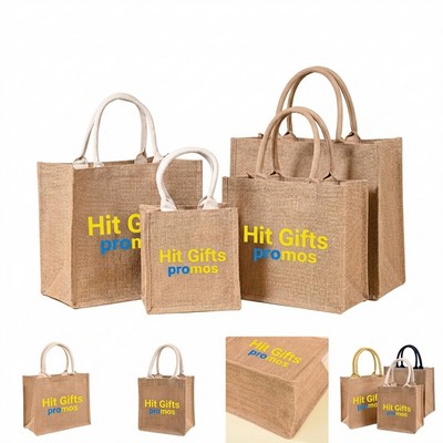 Jute and Linen Tote Bag