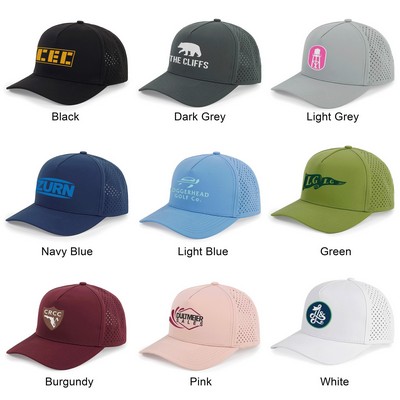 Performance Snapback Laser-Perforated Hat With Full Color Embroidered Logo