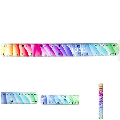 Professional 12" Transparent Flexible Bendable PVC Plastic Ruler