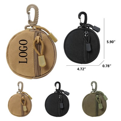 Waterproof Nylon Round Coin Key Pouch