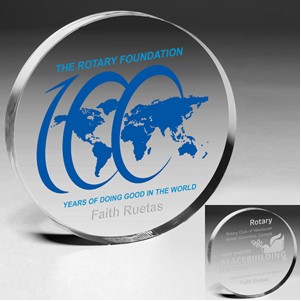 Circle Paperweight - 4" dia x 3/4" - 2055S (Screen Print)