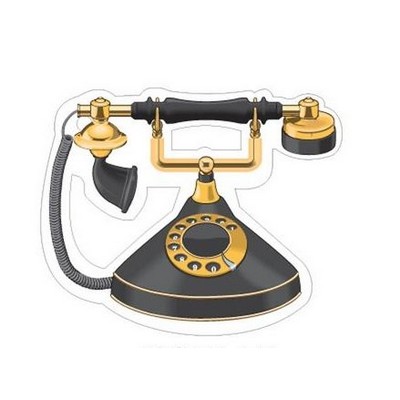 Old Fashion Telephone Promotional Magnet w/ Strip Magnet (12 Square Inch)
