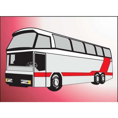 Commercial Bus Rectangle Badge w/ Bar Pin (2"x3")