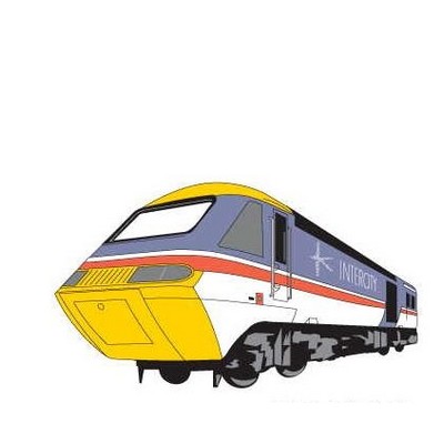 Modern Train Promotional Magnet w/ Strip Magnet (4 Square Inch)