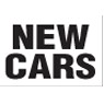 16 Oz. Reinforced Vinyl 2 Sided Message Stack Flag - New Cars (3'x8')