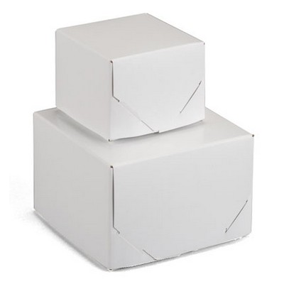 White 2 Piece Lock Corner Box (8"x8"x3 1/2")